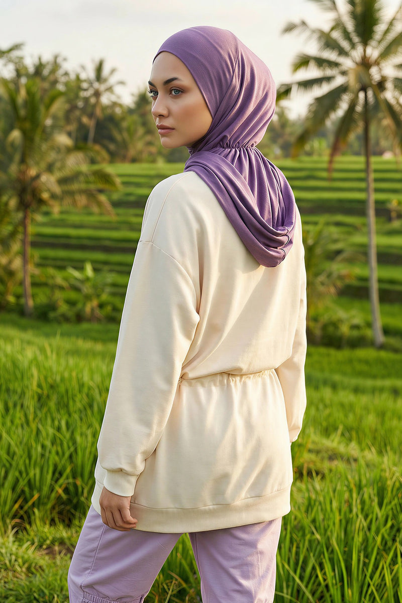 Full Coverage Instant Cotton Bonnet for Women, Ready-to-Wear Hijab Bonnet with Neck Coverage,B-89P