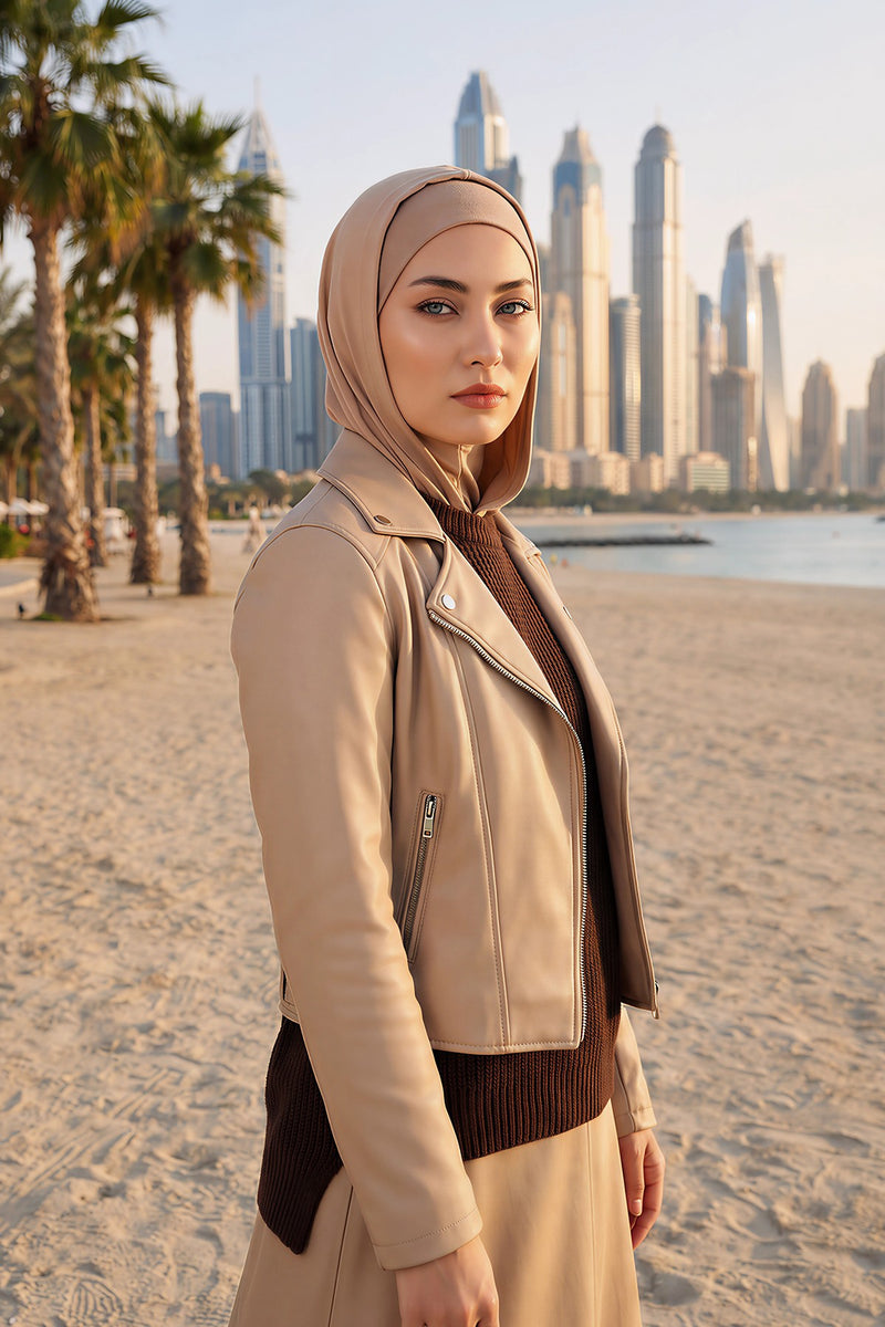 Full Coverage Instant Cotton Bonnet for Women, Ready-to-Wear Hijab Bonnet with Neck Coverage,B-89P