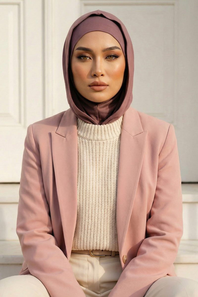 Full Coverage Instant Cotton Bonnet for Women, Ready-to-Wear Hijab Bonnet with Neck Coverage,B-89P