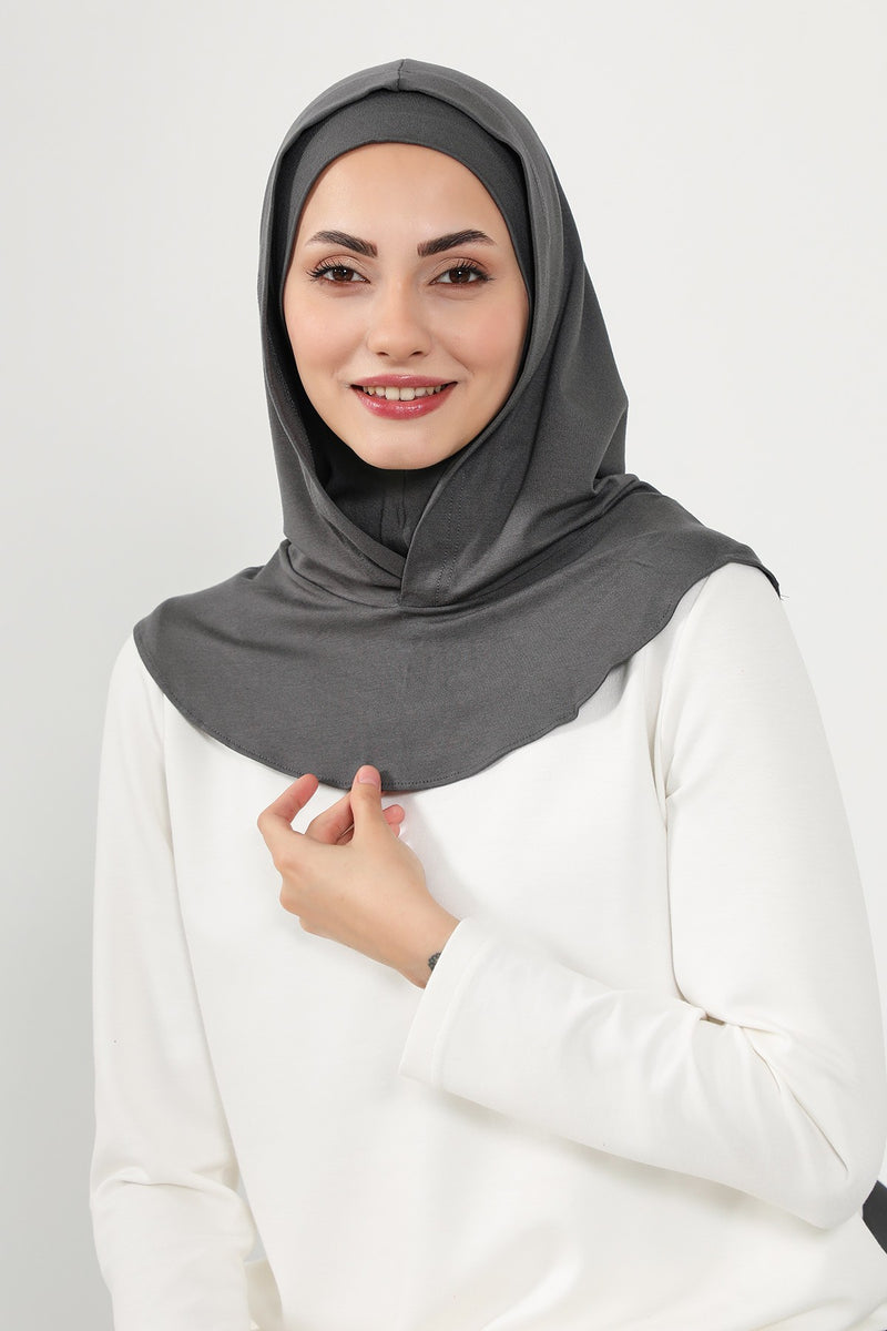 Full Coverage Instant Cotton Bonnet for Women, Ready-to-Wear Hijab Bonnet with Neck Coverage,B-89P