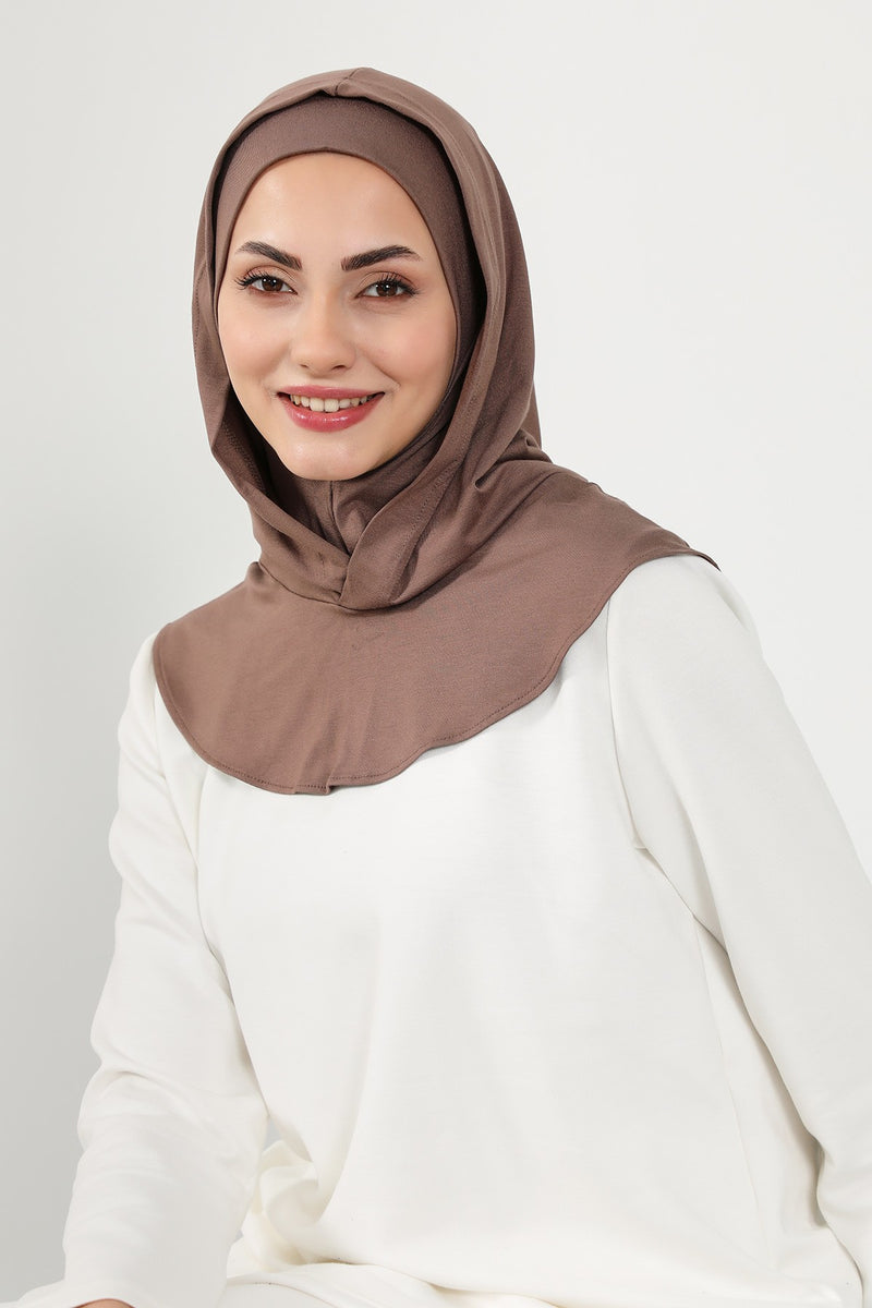 Full Coverage Instant Cotton Bonnet for Women, Ready-to-Wear Hijab Bonnet with Neck Coverage,B-89P