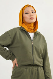 Full Coverage Instant Cotton Bonnet for Women, Ready-to-Wear Hijab Bonnet with Neck Coverage,B-89P Mustard Yellow
