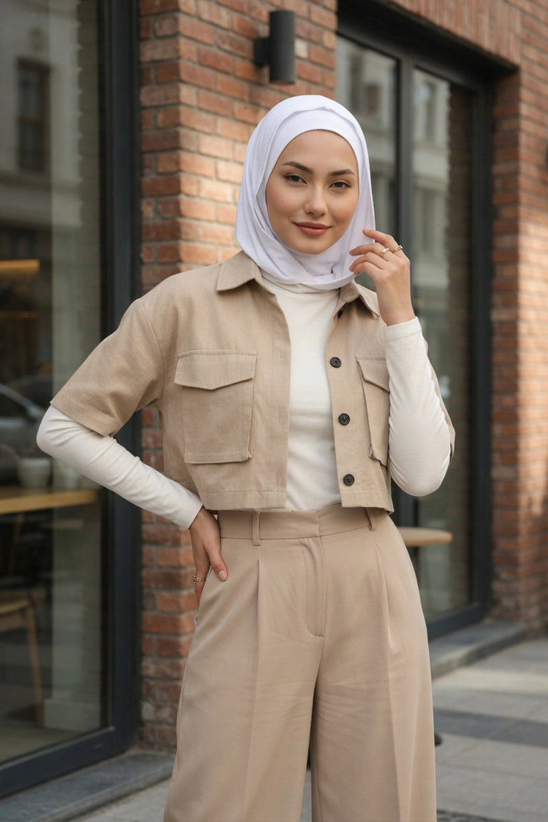 Full Coverage Instant Cotton Bonnet for Women, Ready-to-Wear Hijab Bonnet with Neck Coverage,B-89P White