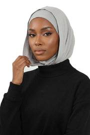 Full Coverage Instant Cotton Bonnet for Women, Ready-to-Wear Hijab Bonnet with Neck Coverage,B-89P Grey 2
