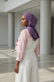 Full Coverage Instant Cotton Bonnet for Women, Ready-to-Wear Hijab Bonnet with Neck Coverage,B-89P Purple 2