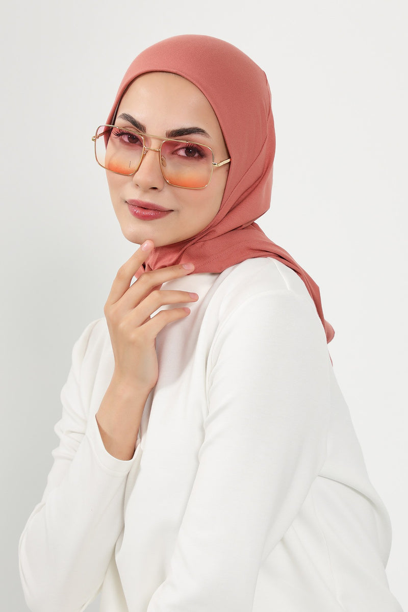 Full Coverage Instant Cotton Bonnet for Women, Ready-to-Wear Hijab Bonnet with Neck Coverage,B-89P Salmon