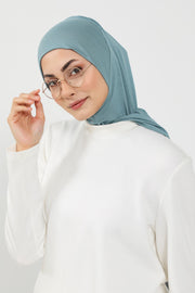 Full Coverage Instant Cotton Bonnet for Women, Ready-to-Wear Hijab Bonnet with Neck Coverage,B-89P Dark Mint