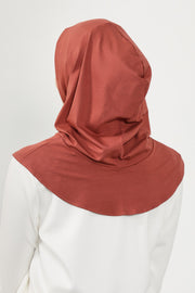 Full Coverage Instant Cotton Bonnet for Women, Ready-to-Wear Hijab Bonnet with Neck Coverage,B-89P Cinnamon