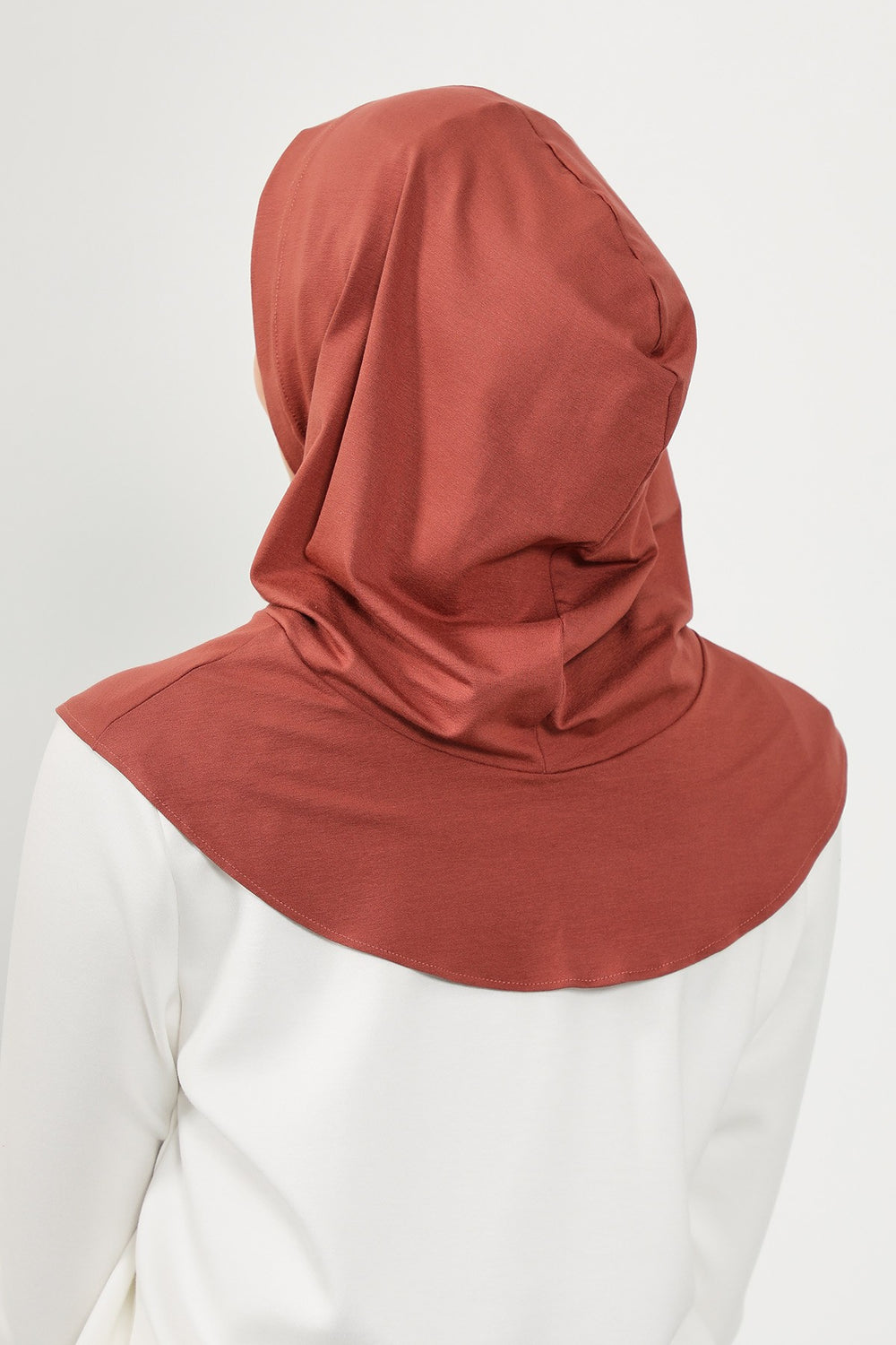 Full Coverage Instant Cotton Bonnet for Women, Ready-to-Wear Hijab Bonnet with Neck Coverage,B-89P Cinnamon
