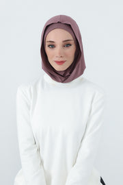 Full Coverage Instant Cotton Bonnet for Women, Ready-to-Wear Hijab Bonnet with Neck Coverage,B-89P Dusty Rose