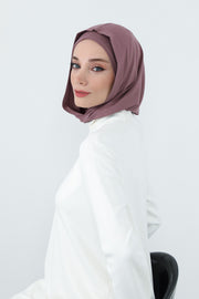 Full Coverage Instant Cotton Bonnet for Women, Ready-to-Wear Hijab Bonnet with Neck Coverage,B-89P Dusty Rose