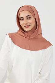 Full Coverage Instant Cotton Bonnet for Women, Ready-to-Wear Hijab Bonnet with Neck Coverage,B-89P Cappucino