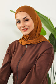 Full Coverage Instant Cotton Bonnet for Women, Ready-to-Wear Hijab Bonnet with Neck Coverage,B-89P Dark Mustard