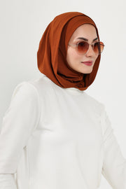 Full Coverage Instant Cotton Bonnet for Women, Ready-to-Wear Hijab Bonnet with Neck Coverage,B-89P Tile Red