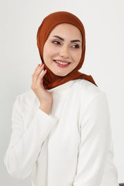 Full Coverage Instant Cotton Bonnet for Women, Ready-to-Wear Hijab Bonnet with Neck Coverage,B-89P Tile Red