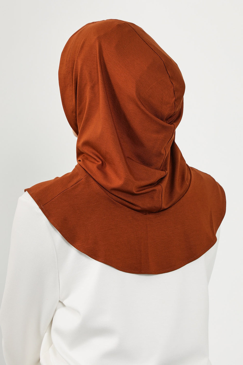 Full Coverage Instant Cotton Bonnet for Women, Ready-to-Wear Hijab Bonnet with Neck Coverage,B-89P Tile Red