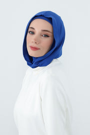 Full Coverage Instant Cotton Bonnet for Women, Ready-to-Wear Hijab Bonnet with Neck Coverage,B-89P Sax Blue
