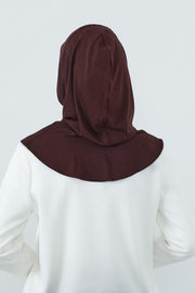 Full Coverage Instant Cotton Bonnet for Women, Ready-to-Wear Hijab Bonnet with Neck Coverage,B-89P Brown