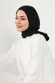 Full Coverage Instant Cotton Bonnet for Women, Ready-to-Wear Hijab Bonnet with Neck Coverage,B-89P Black
