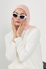 Full Coverage Instant Cotton Bonnet for Women, Ready-to-Wear Hijab Bonnet with Neck Coverage,B-89P Powder