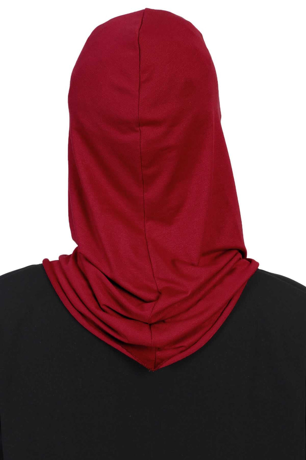 Full-Coverage Instant Turban Face Mask, Easy to Wear Inner Bonnet Ninja Cap, Balaclava Wind-Resistant Face Mask Muslim Head Cover Gift,TB-2 Maroon