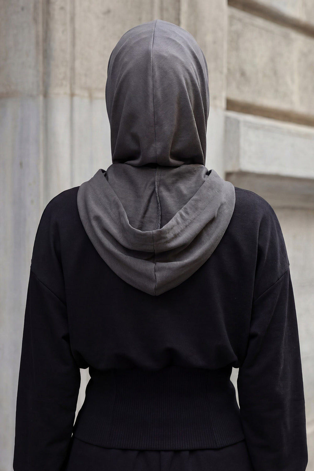 Full Coverage Instant Women Bonnet, All Season Ready-to-Wear Hijab Bonnet with Neck Coverage,B-89O Anthracite