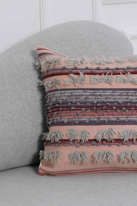 Hand Knotted Decorative Wool Throw Pillow Cover Traditional Anatolian Hand Loom Woven Handcrafted  45x45 cm Cushion Cover,K-231