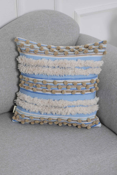 Hand Knotted Decorative Wool Throw Pillow Cover Traditional Anatolian Hand Loom Woven Handcrafted  45x45 cm Cushion Cover,K-232