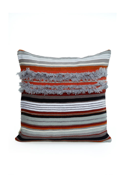 Hand Knotted Decorative Wool Throw Pillow Cover Traditional Anatolian Hand Loom Woven Handcrafted 45x45 cm Cushion Cover,K-233 Multicolored