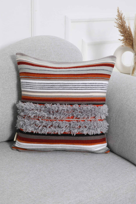 Hand Knotted Decorative Wool Throw Pillow Cover Traditional Anatolian Hand Loom Woven Handcrafted  45x45 cm Cushion Cover,K-233