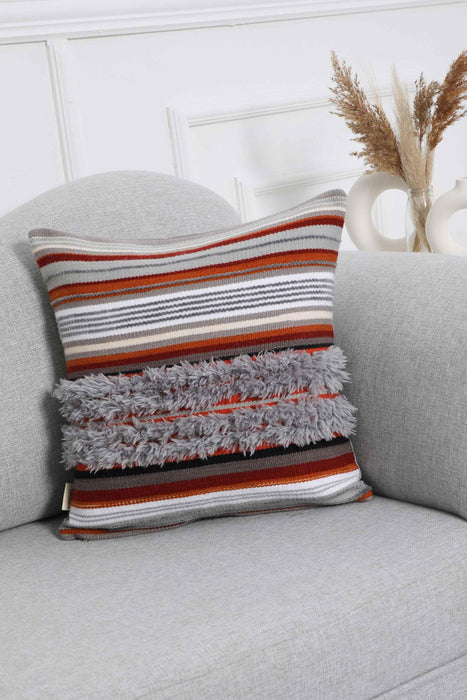 Hand Knotted Decorative Wool Throw Pillow Cover Traditional Anatolian Hand Loom Woven Handcrafted  45x45 cm Cushion Cover,K-233