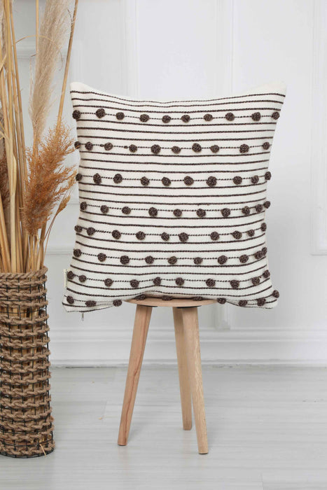 Hand Knotted Decorative Wool Throw Pillow Cover Traditional Anatolian Hand Loom Woven Handcrafted  45x45 cm Cushion Cover,K-234