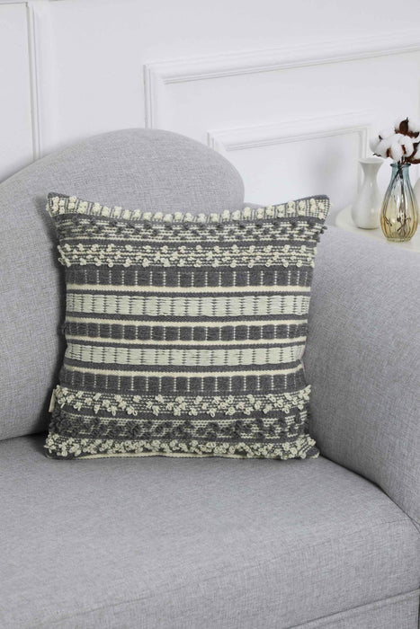 Hand Knotted Decorative Wool Throw Pillow Cover Traditional Anatolian Hand Loom Woven Handcrafted  45x45 cm Cushion Cover,K-235