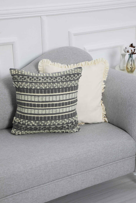 Hand Knotted Decorative Wool Throw Pillow Cover Traditional Anatolian Hand Loom Woven Handcrafted  45x45 cm Cushion Cover,K-235