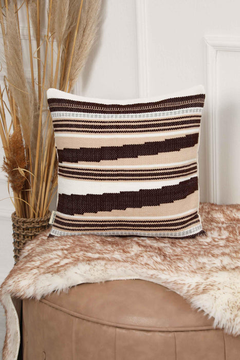 Hand Knotted Decorative Wool Throw Pillow Cover Traditional Anatolian Hand Loom Woven Handcrafted  45x45 cm Cushion Cover,K-241