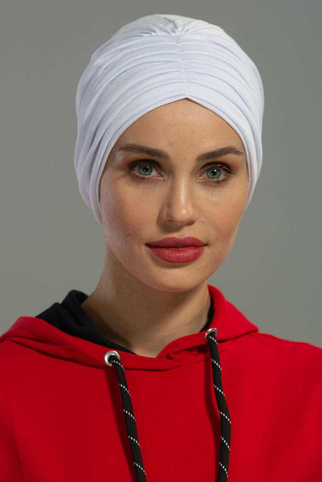 Head Turbans For Women Fashion Instant Turban Shirred Head Scarf Plain Bonnet Cap,B-13