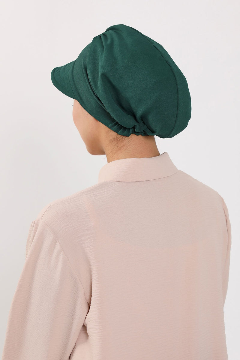 High Quality Newsboy Women Hat, Pre-Tied Turban made from High Quality Wrinkle-Resistant Aerobin Fabric, Visored Instant Turban Cover,B-73A