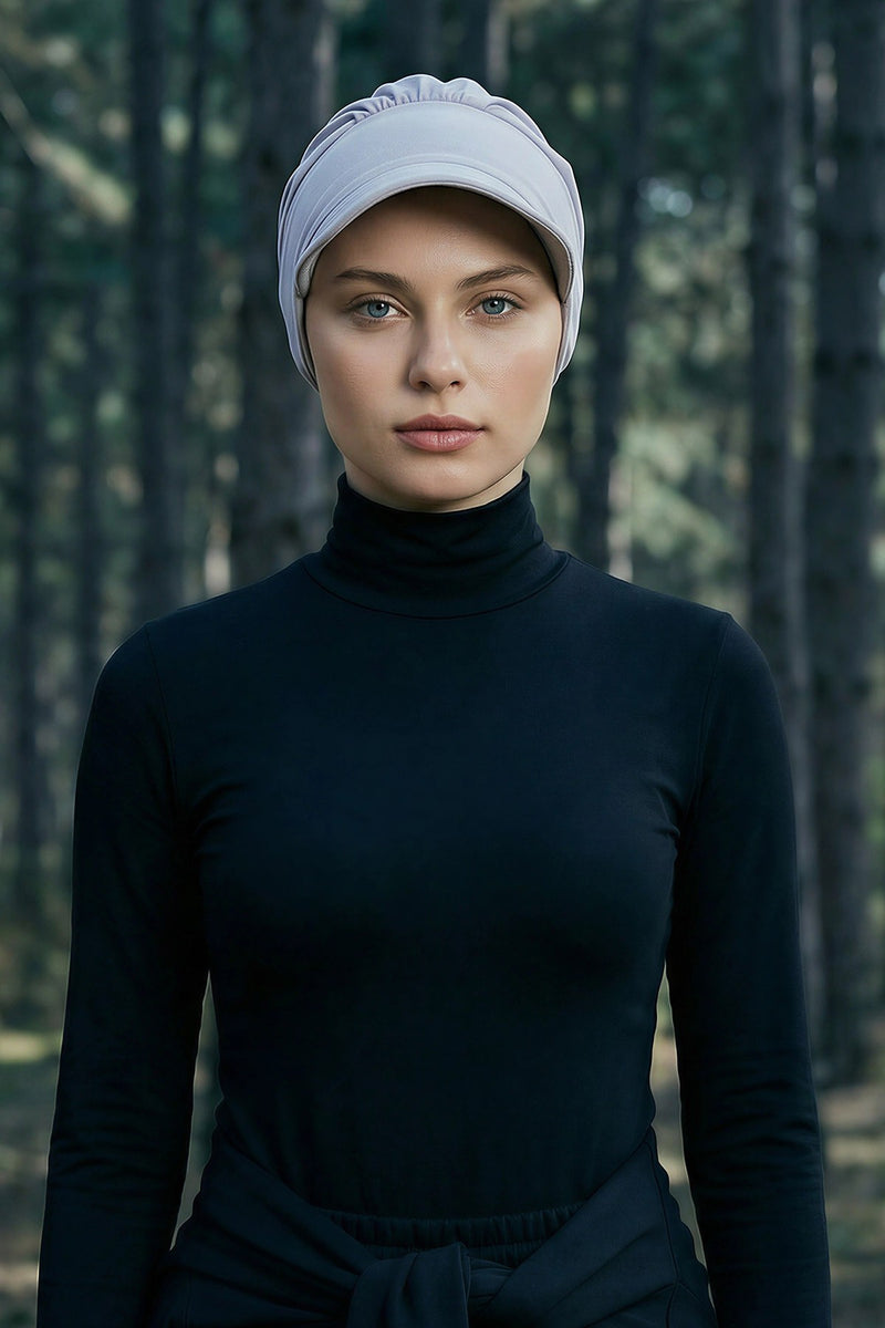 High Quality Newsboy Women Hat, Pre-Tied Turban made from High Quality Wrinkle-Resistant Aerobin Fabric, Visored Instant Turban Cover,B-73A