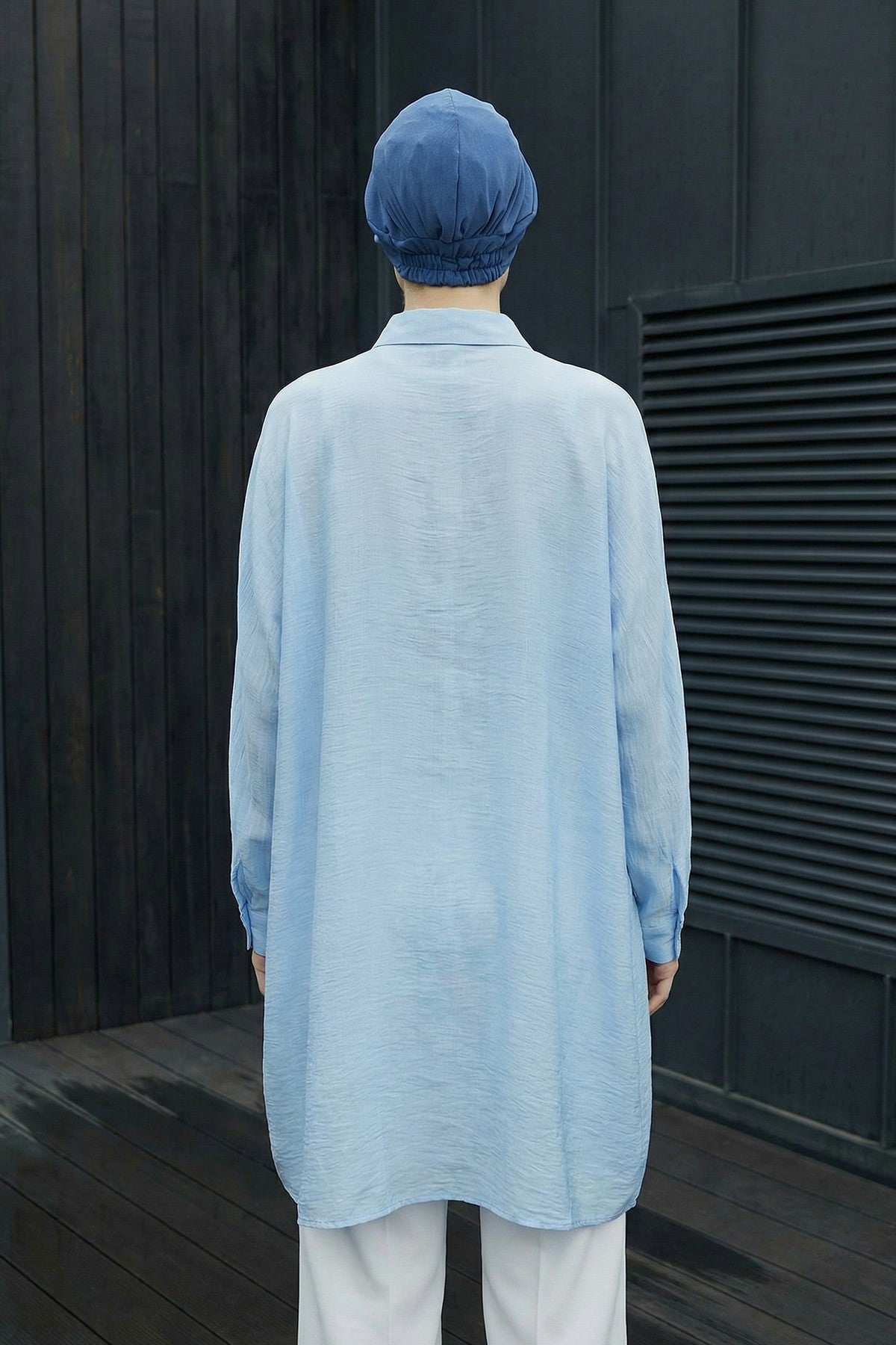 High Quality Newsboy Women Hat, Pre-Tied Turban made from High Quality Wrinkle-Resistant Aerobin Fabric, Visored Instant Turban Cover,B-73A Blue