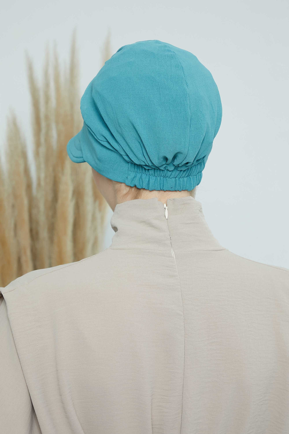 High Quality Newsboy Women Hat, Pre-Tied Turban made from High Quality Wrinkle-Resistant Aerobin Fabric, Visored Instant Turban Cover,B-73A Mint Green