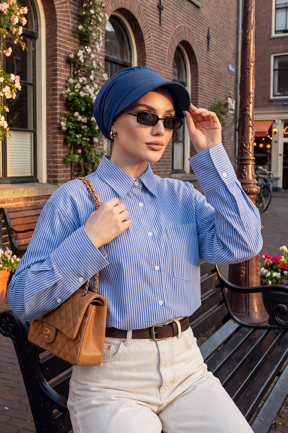 High Quality Newsboy Women Hat, Pre-Tied Turban made from High Quality Wrinkle-Resistant Aerobin Fabric, Visored Instant Turban Cover,B-73A