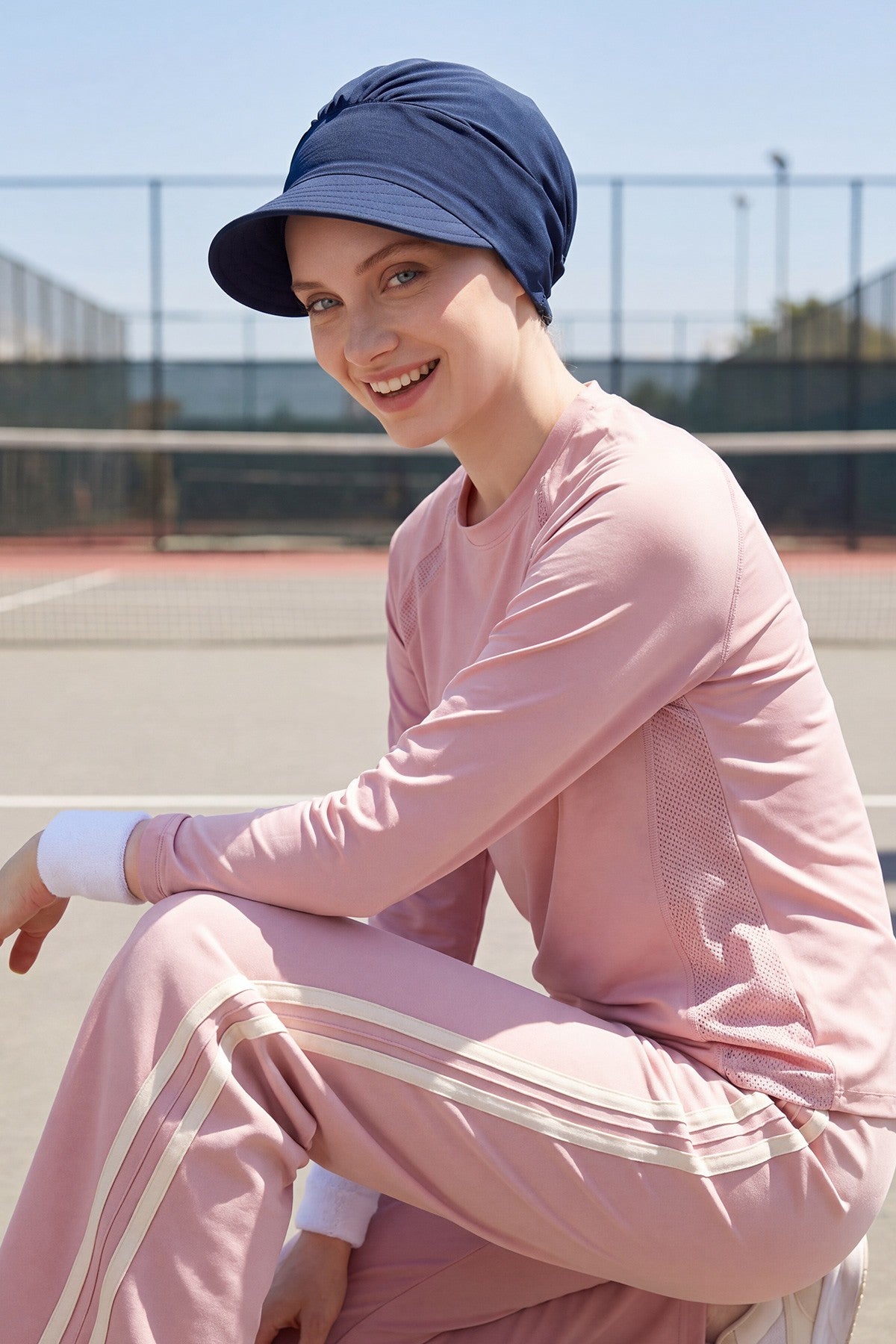 High Quality Newsboy Women Hat, Pre-Tied Turban made from High Quality Wrinkle-Resistant Aerobin Fabric, Visored Instant Turban Cover,B-73A