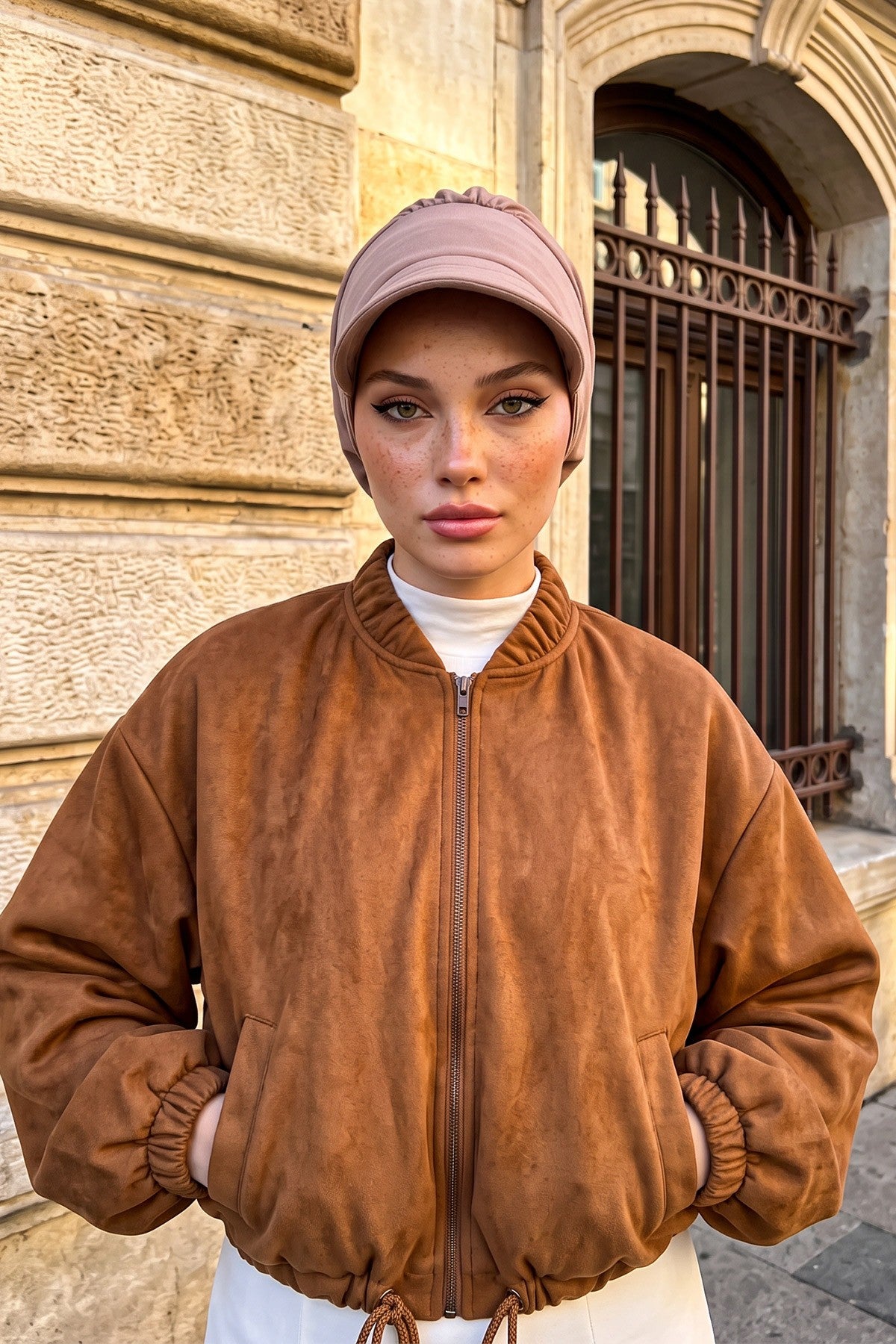High Quality Newsboy Women Hat, Pre-Tied Turban made from High Quality Wrinkle-Resistant Aerobin Fabric, Visored Instant Turban Cover,B-73A