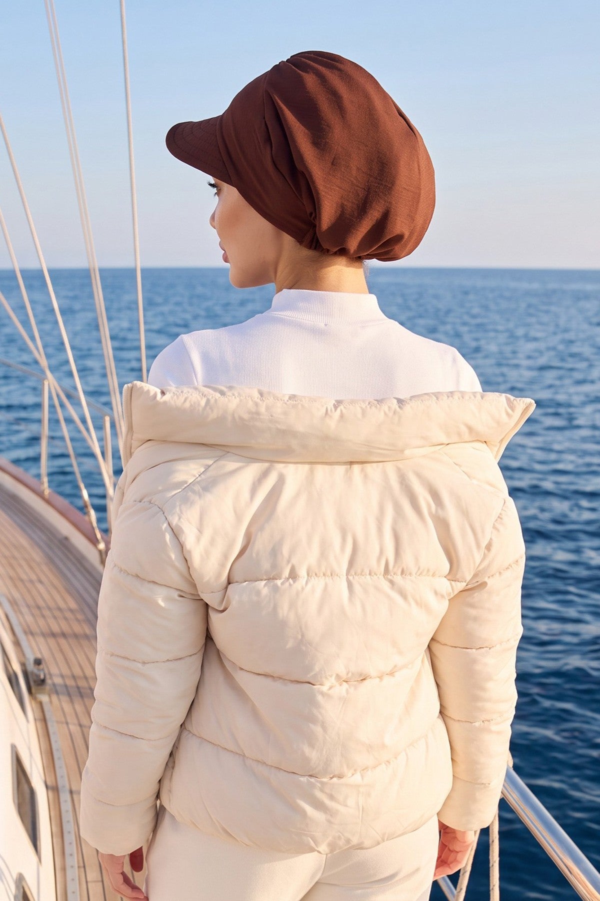 High Quality Newsboy Women Hat, Pre-Tied Turban made from High Quality Wrinkle-Resistant Aerobin Fabric, Visored Instant Turban Cover,B-73A