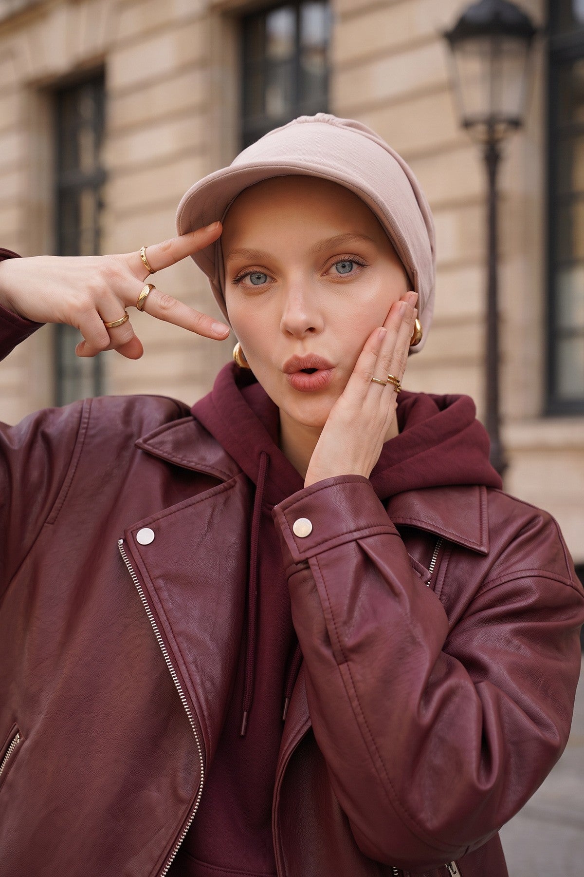 High Quality Newsboy Women Hat, Pre-Tied Turban made from High Quality Wrinkle-Resistant Aerobin Fabric, Visored Instant Turban Cover,B-73A