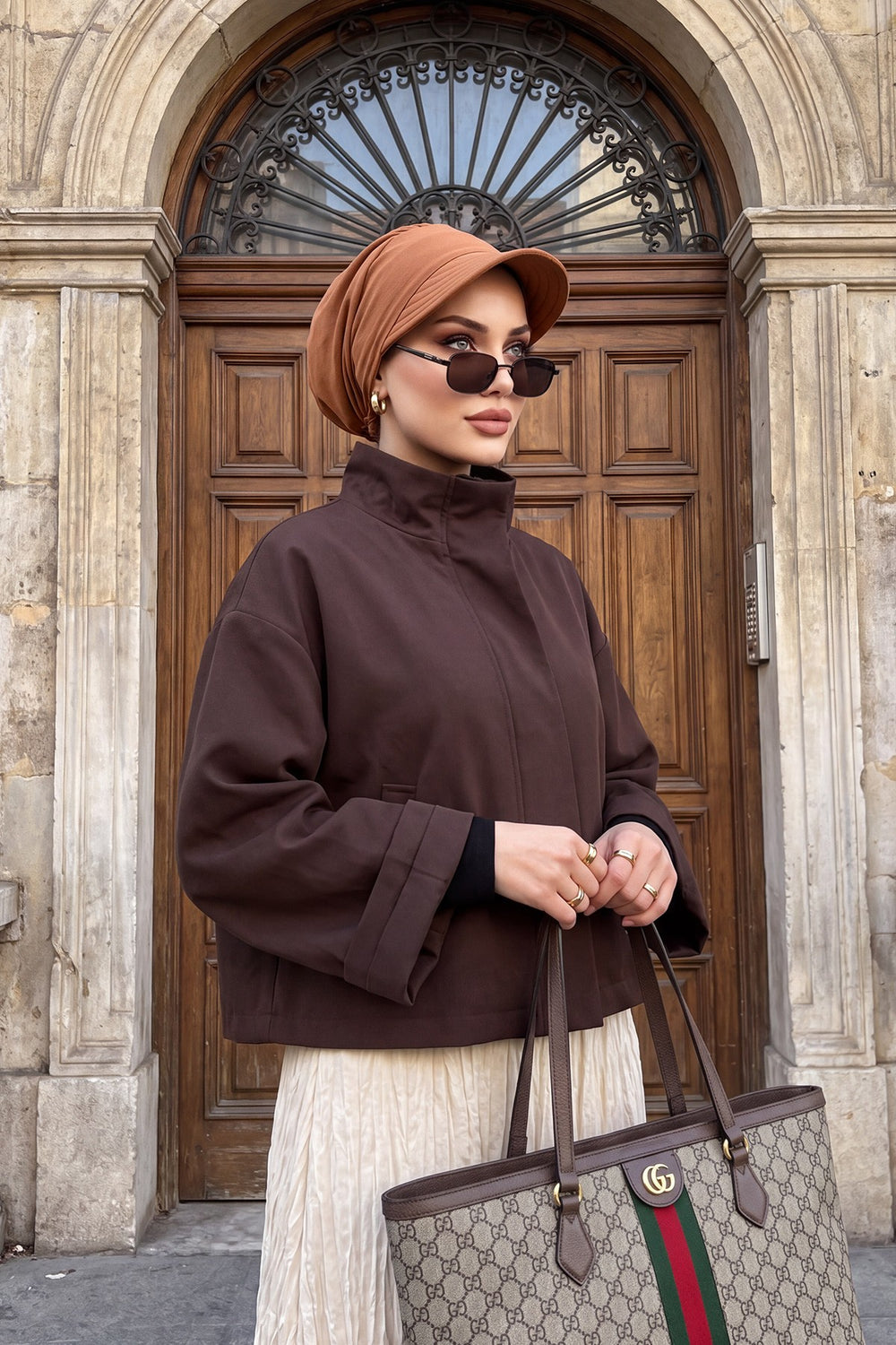 High Quality Newsboy Women Hat, Pre-Tied Turban made from High Quality Wrinkle-Resistant Aerobin Fabric, Visored Instant Turban Cover,B-73A