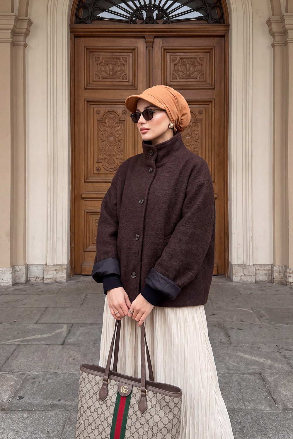 High Quality Newsboy Women Hat, Pre-Tied Turban made from High Quality Wrinkle-Resistant Aerobin Fabric, Visored Instant Turban Cover,B-73A