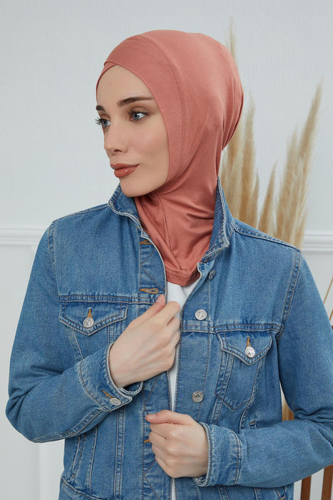 Inner Bonnet Instant Turban %95 Cotton Head Scarf Lightweight Headwear Ninja Cap, Slip on Hijab,TB-4