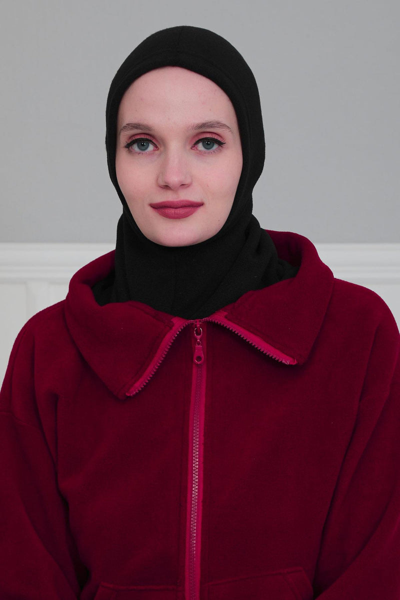 Premium Soft Fleece Instant Turban Bonnet for Women, Head and Neck Full Coverage Hijab Head Wear, Soft & Comfortable Modest Head Wrap,TB-1P