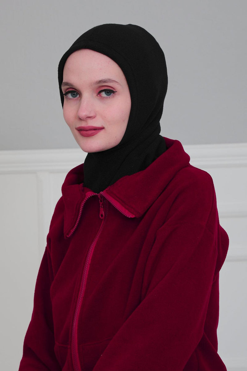 Premium Soft Fleece Instant Turban Bonnet for Women, Head and Neck Full Coverage Hijab Head Wear, Soft & Comfortable Modest Head Wrap,TB-1P